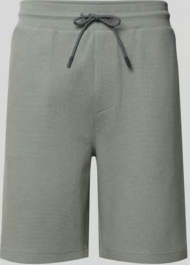 Lerros Sweatshorts met structuurpatroon en tunnelkoord - Foto 2