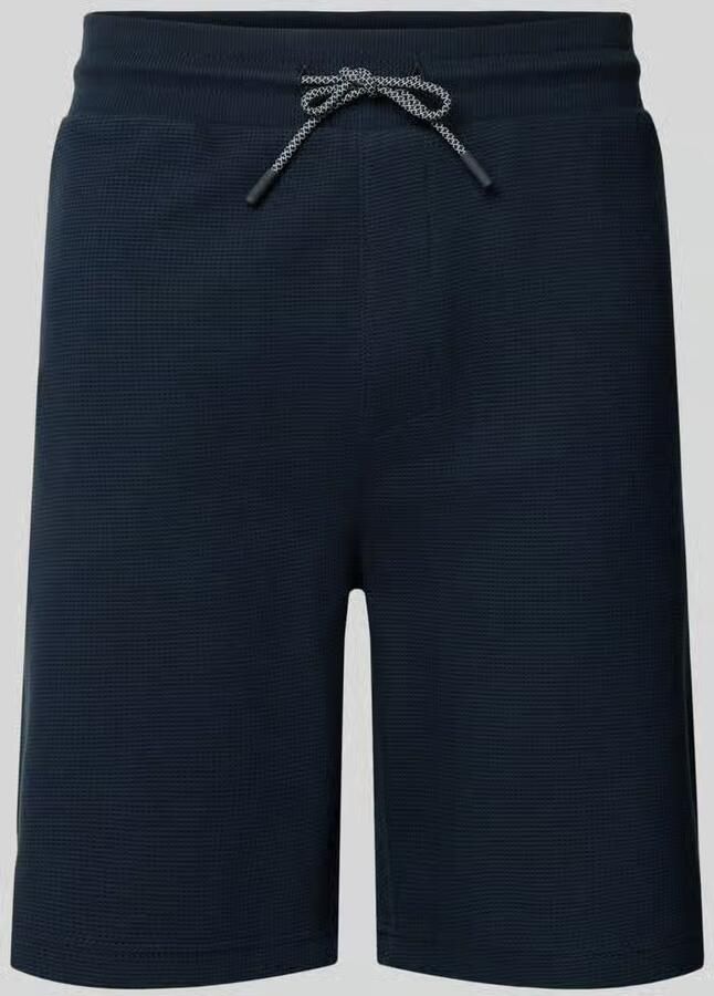 Lerros Sweatshorts met structuurpatroon en tunnelkoord - Foto 2