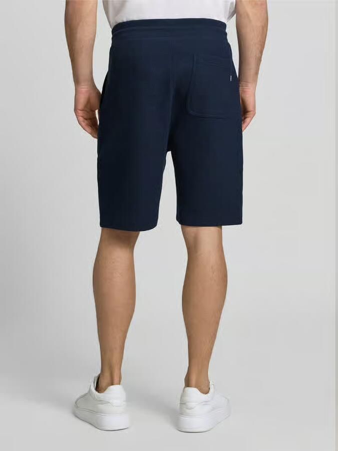 Lerros Sweatshorts met structuurpatroon en tunnelkoord