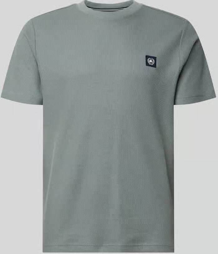 Lerros t-shirt met labelpatch en ronde hals - Foto 2