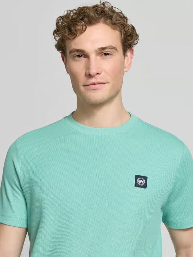 Lerros t-shirt met labelpatch en ronde hals - Foto 3