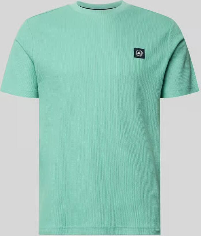 Lerros t-shirt met labelpatch en ronde hals - Foto 4