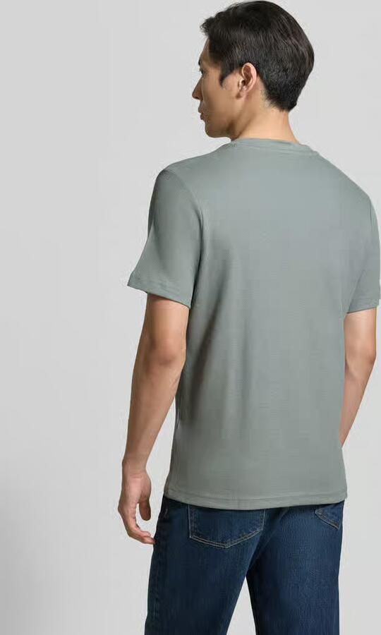 Lerros t-shirt met labelpatch en ronde hals