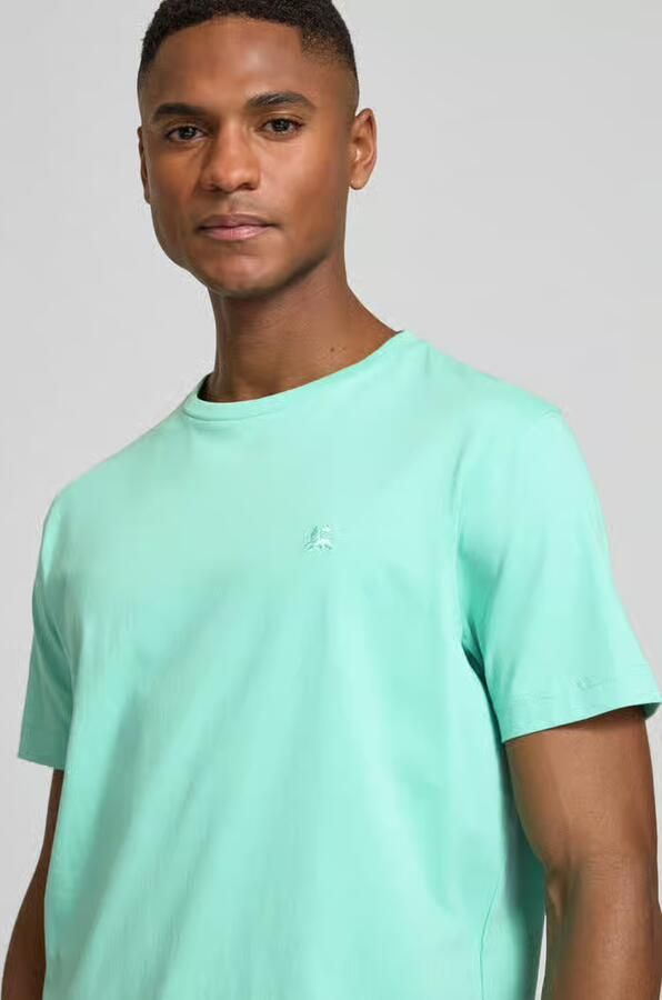 Lerros T-shirt met ronde hals en Gestikt logo