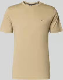 Lerros T-shirt met ronde hals en Gestikt logo