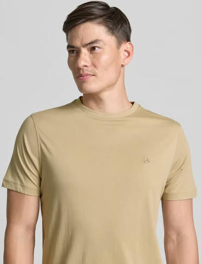Lerros T-shirt met ronde hals en Gestikt logo