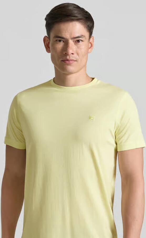 Lerros T-shirt met ronde hals en Gestikt logo