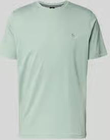 Lerros T-shirt met ronde hals en Gestikt logo
