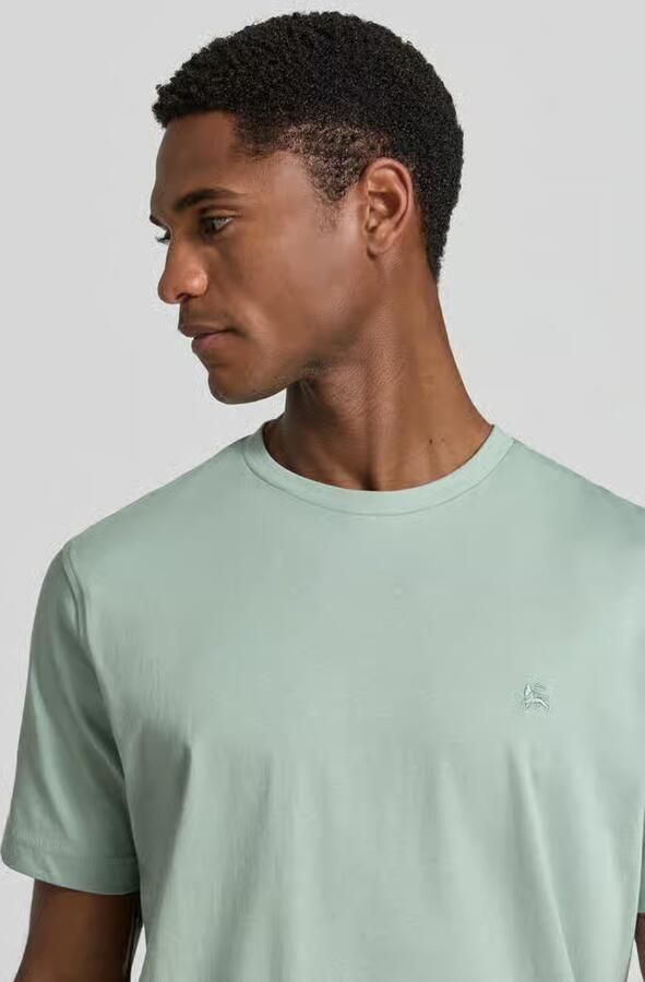 Lerros T-shirt met ronde hals en Gestikt logo