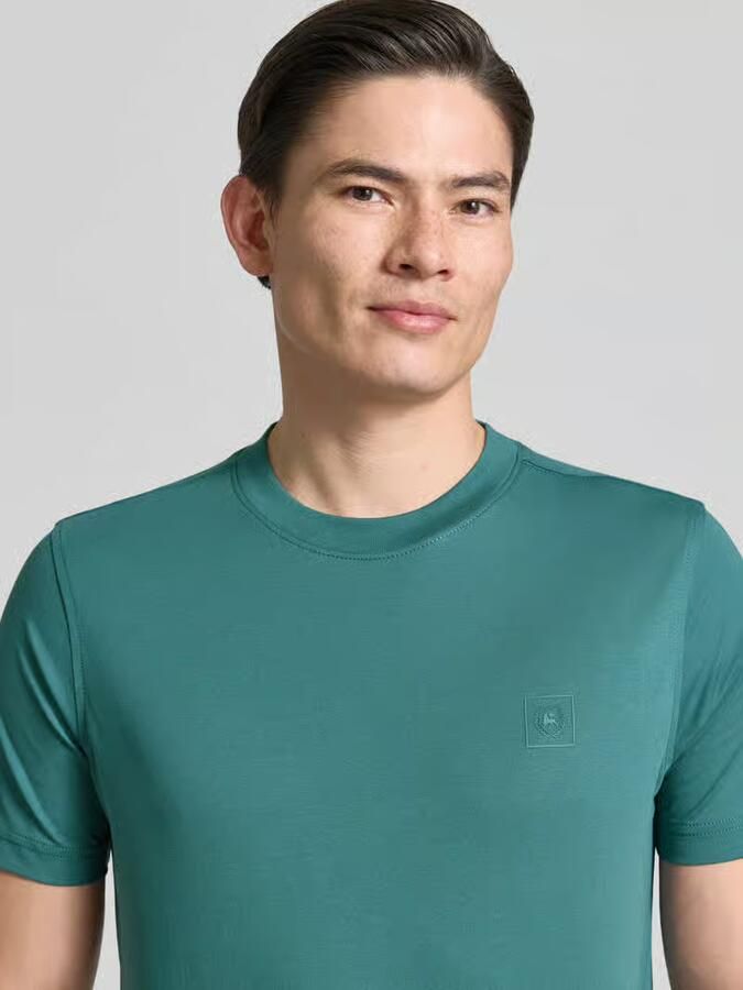 Lerros T-shirt met ronde hals en logoprint