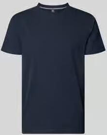 Lerros T-shirt met structuurpatroon en gestikt logo