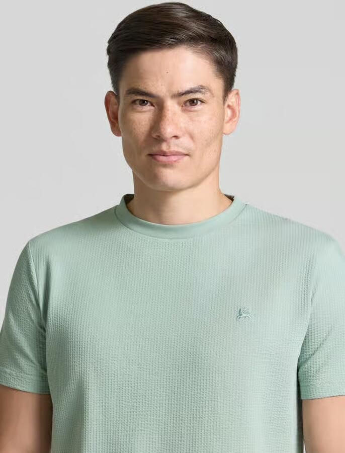 Lerros T-shirt met structuurpatroon en gestikt logo - Foto 3