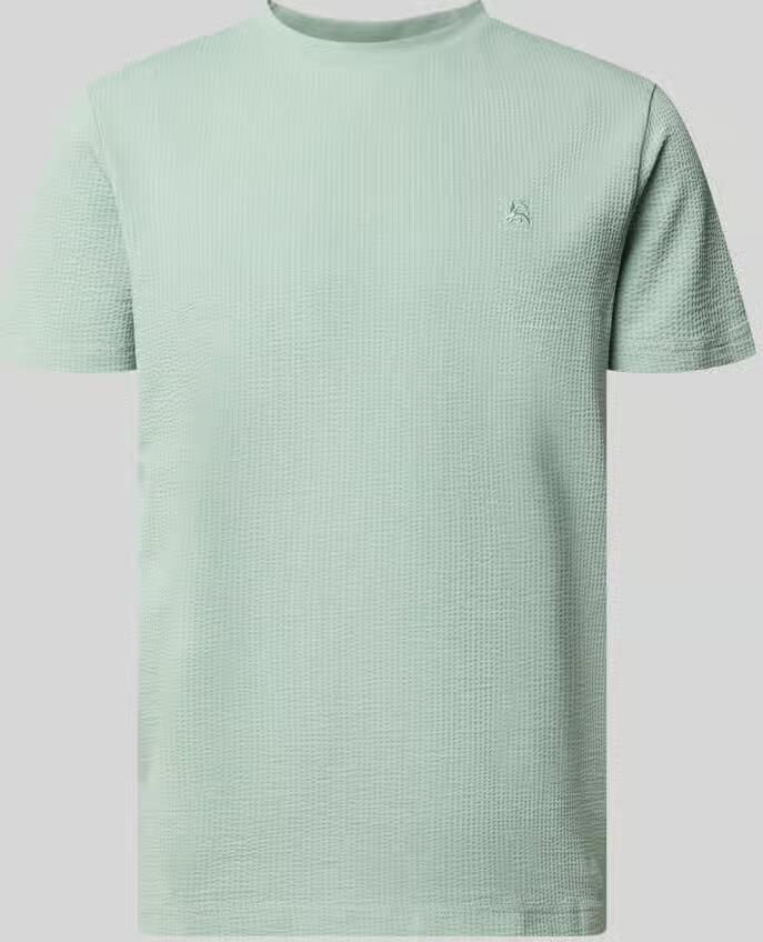 Lerros T-shirt met structuurpatroon en gestikt logo - Foto 4