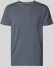 Lerros T-shirt met structuurpatroon en gestikt logo