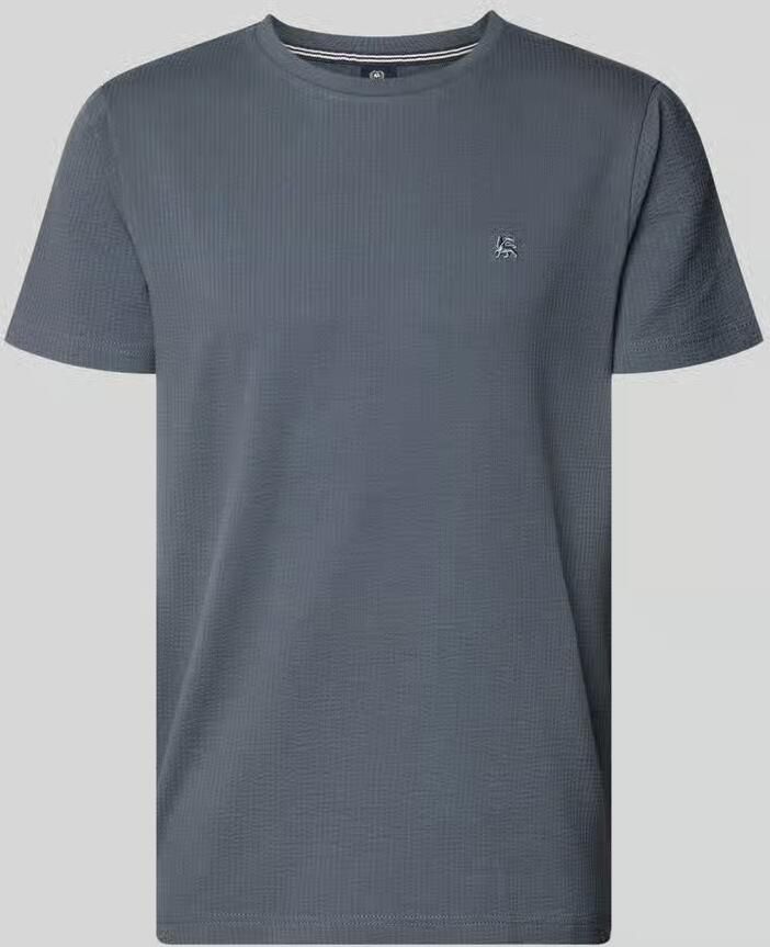 Lerros T-shirt met structuurpatroon en gestikt logo - Foto 2