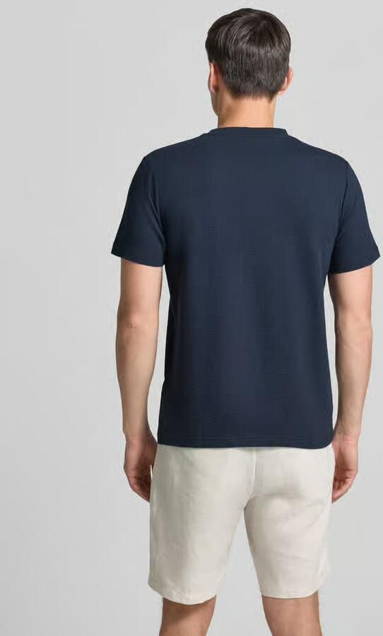 Lerros T-shirt met structuurpatroon en gestikt logo - Foto 3