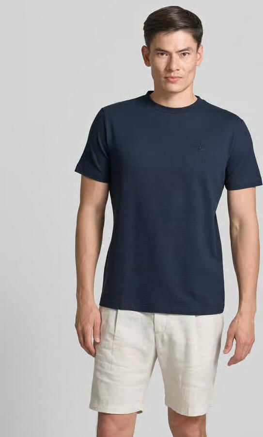 Lerros T-shirt met structuurpatroon en gestikt logo - Foto 2