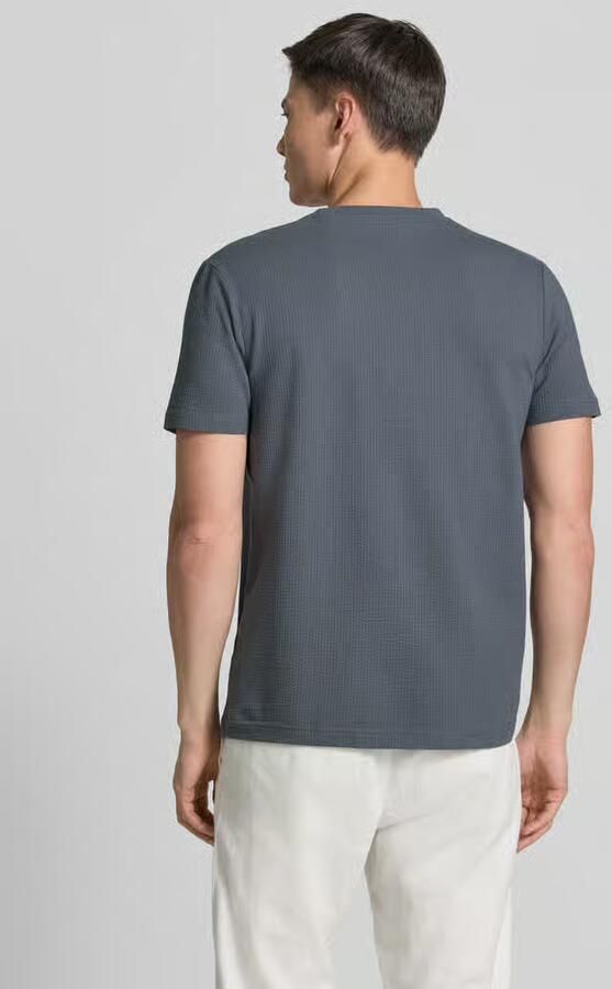 Lerros T-shirt met structuurpatroon en gestikt logo - Foto 2