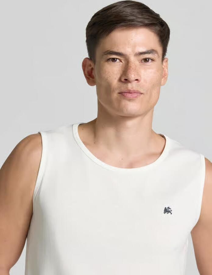Lerros Tanktop met ronde hals en logoprint