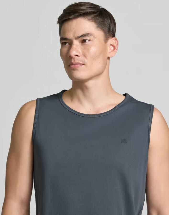 Lerros Tanktop met ronde hals en logoprint