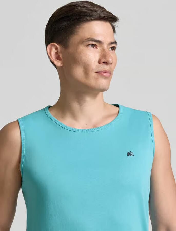 Lerros Tanktop met ronde hals en logoprint
