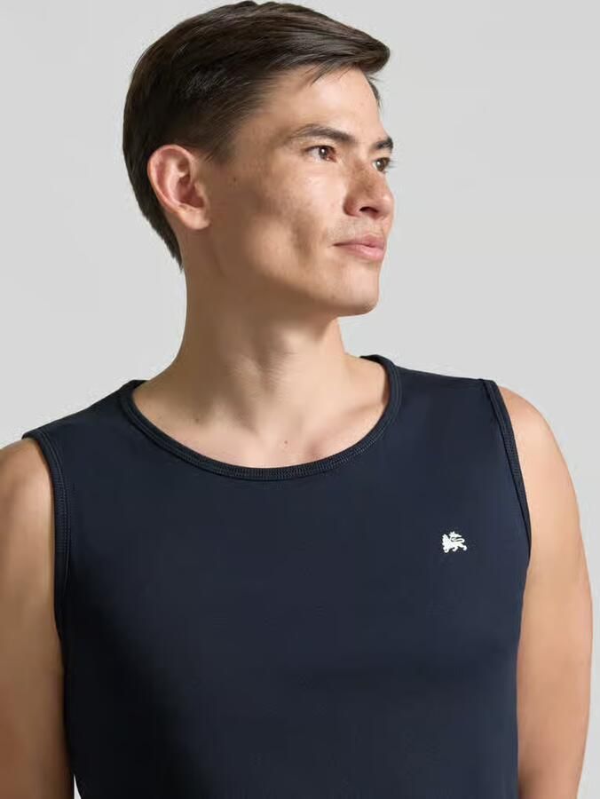 Lerros Tanktop met ronde hals en logoprint