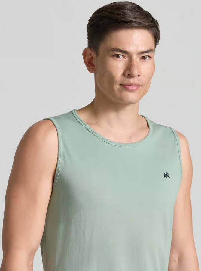 Lerros Tanktop met ronde hals en logoprint