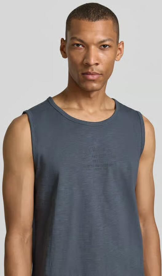 Lerros Tanktop met statementprint en ronde hals