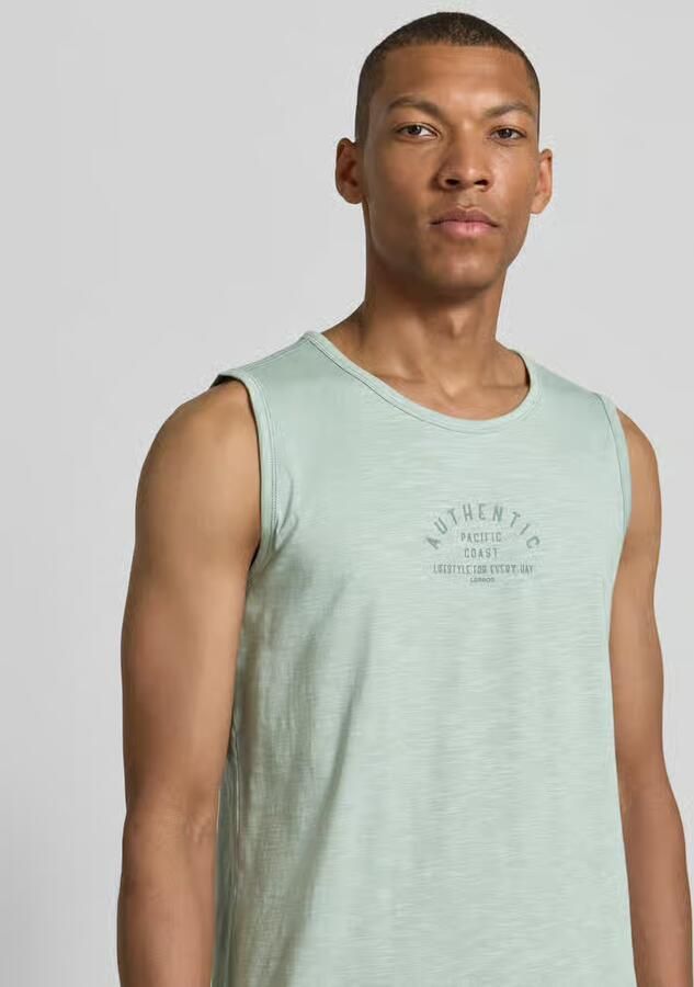 Lerros Tanktop met statementprint en ronde hals