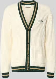 Les Deux Cardigan met labelstitching en opgestikte zakken