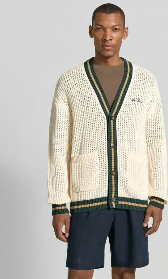 Les Deux Cardigan met labelstitching en opgestikte zakken - Foto 2