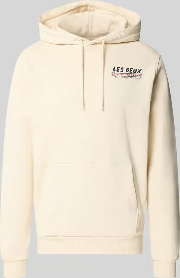 Les Deux Hoodie van pure katoen met logoprint model 'Record'