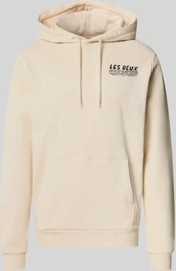 Les Deux Hoodie van pure katoen met logoprint model 'Record'