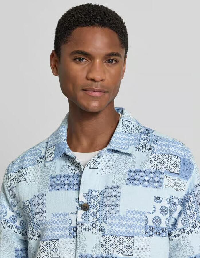 Les Deux regular fit overshirt in all-over look