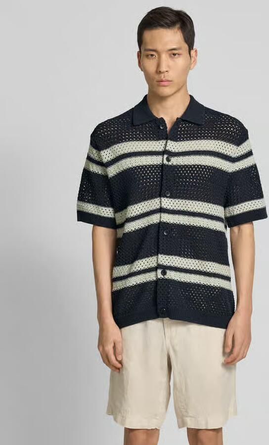 Les Deux Regular fit vrijetijdsoverhemd met ajourpatroon model 'Gianni' - Foto 4