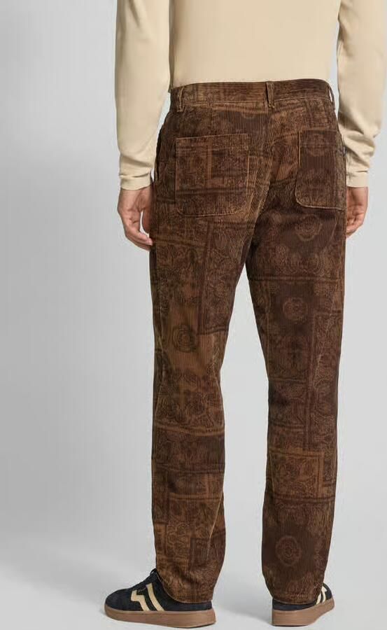 Les Deux Straight leg corduroy broek met structuurmotief model 'Kody'