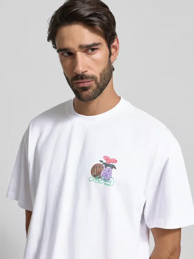 Les Deux T-shirt met labelprint en ronde hals - Foto 2