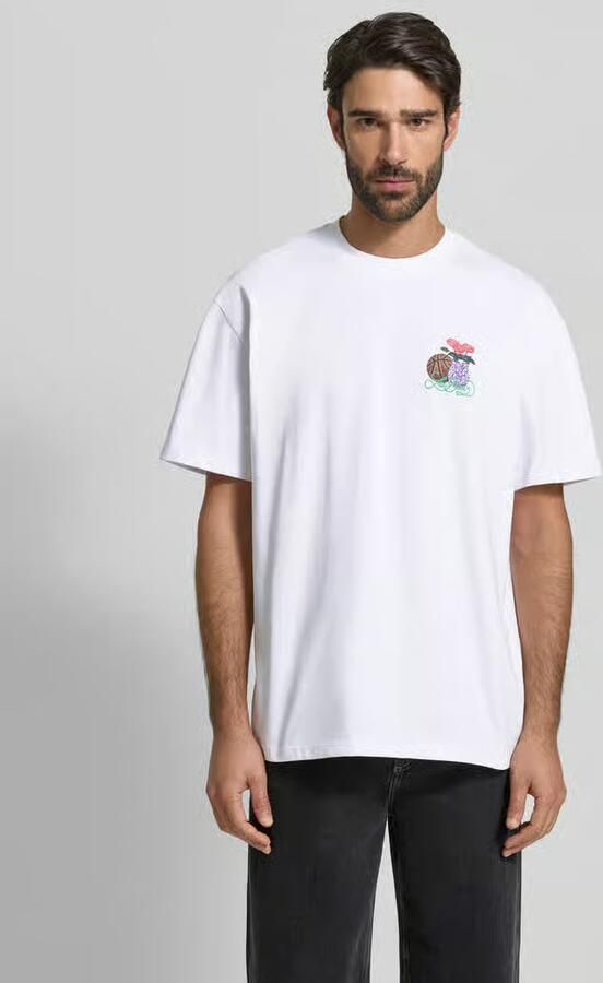 Les Deux T-shirt met labelprint en ronde hals - Foto 4
