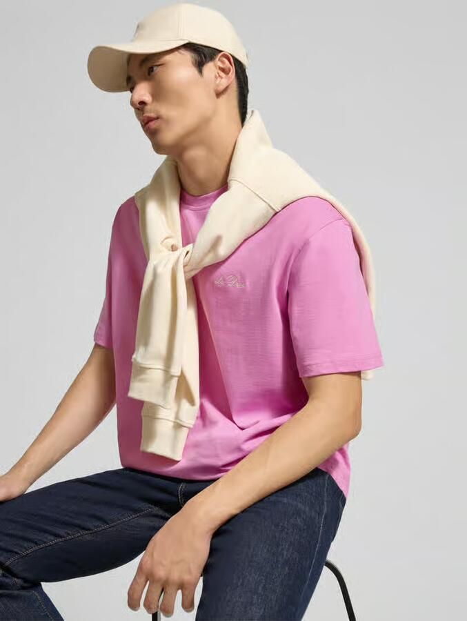 Les Deux T-shirt met logoprint model 'Crew'