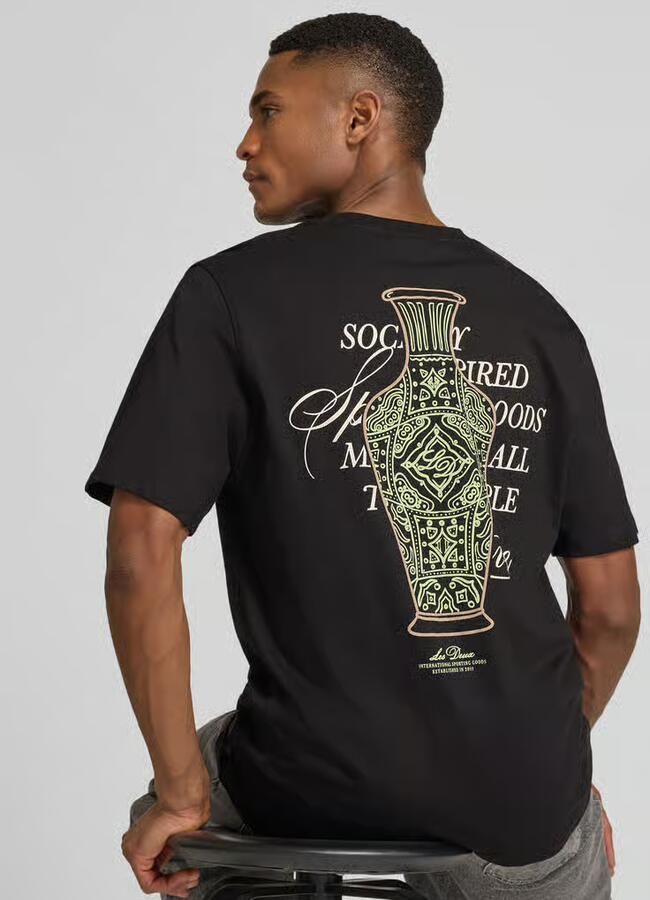 Les Deux t-shirt met motiefprint op de achterkant model 'Ben Faience'