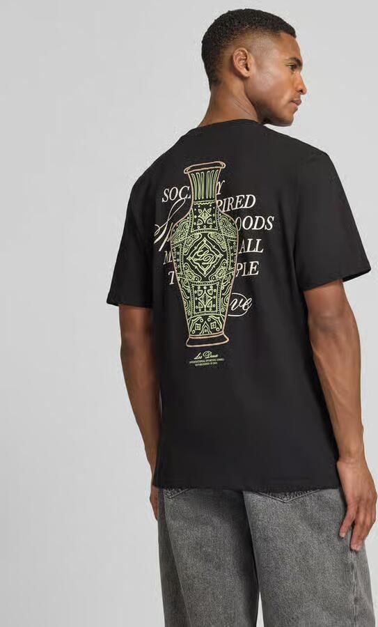 Les Deux t-shirt met motiefprint op de achterkant model 'Ben Faience'