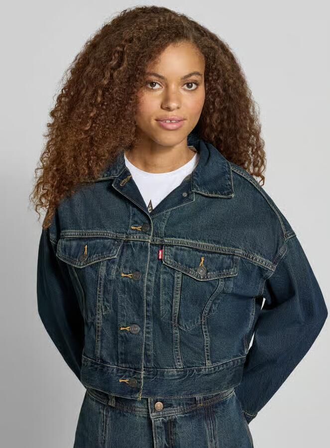 Levi's 300 Jeansjack met labeldetail model 'LOOSE CROP TRUCKER'