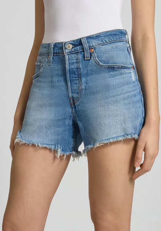 Levi's 300 regular fit korte jeans van katoenmix model '501 '