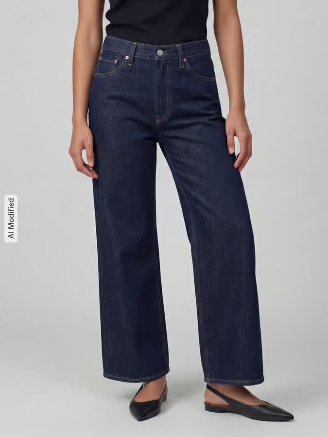 Levi's 300 Wide & loose fit jeans van pure katoen model 'RIBCAGE WIDE LEG' - Foto 5