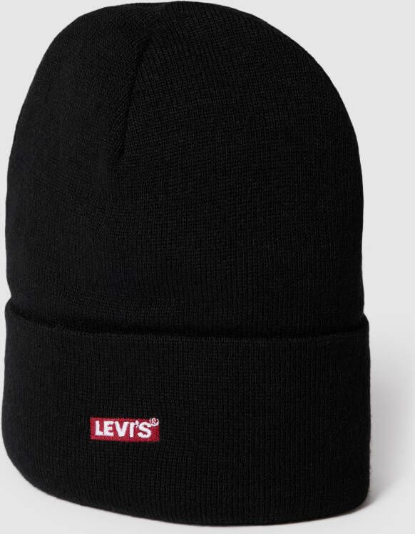 Levi's Zwarte Acryl Hoeden & Mutsen Geborduurd Logo Black Unisex