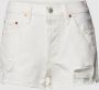 Levi's Witte Katoenen Jeans Broek Kort 501 Versleten Effect White Dames - Thumbnail 1