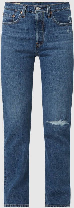 Levi's Korte straight fit jeans met stretch model '501'