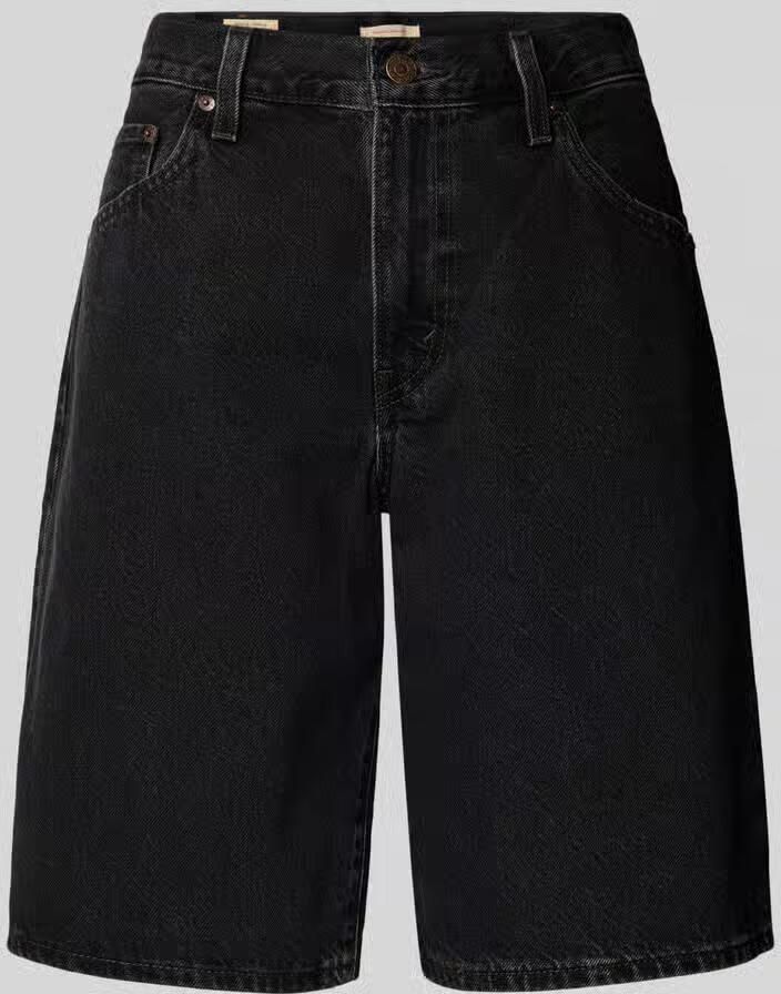 Levi's denim wide leg regular waist short black denim - Foto 4