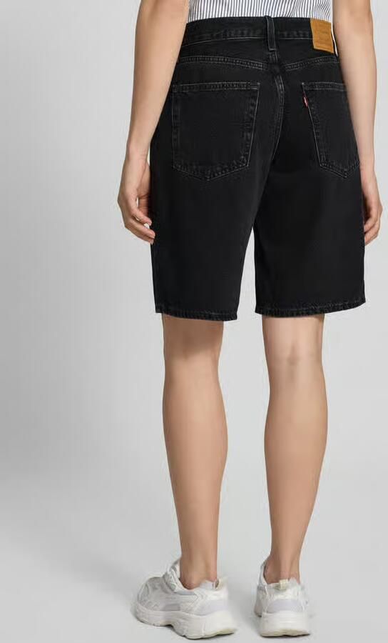 Levi's denim wide leg regular waist short black denim - Foto 5