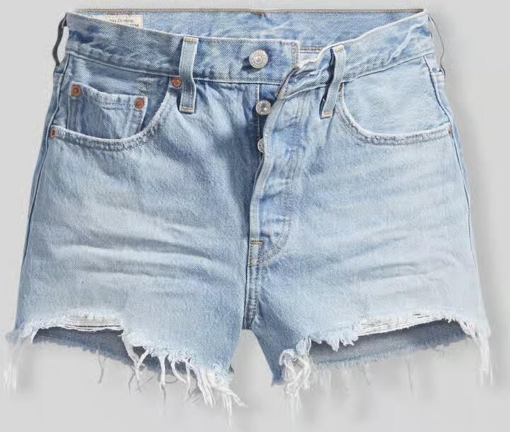 Levi's Blauwe effen dames shorts met ritssluiting en knoopsluiting Blue Dames - Foto 11